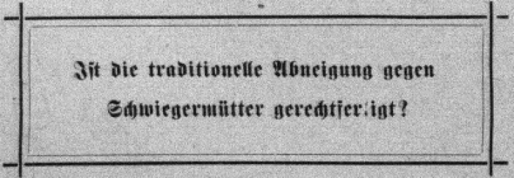 Schwiegermütter sind böse!